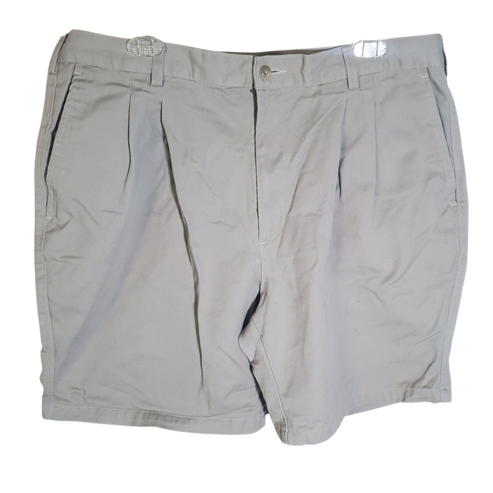 Vintage Capri Men's Pleated Khaki Shorts 38 Beige Zip Fly Cotton 80s 90s Summer